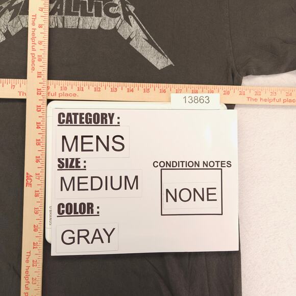 Metallica Band Crew Neck Graphic Short Sleeve T Shirt Mens Size Medium M Gray - Picture 7 of 9